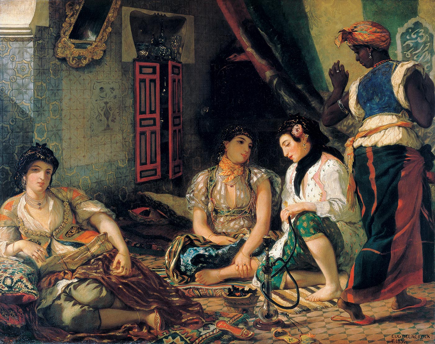Femmes d’Alger dans leur appartement. Delacroix 1834