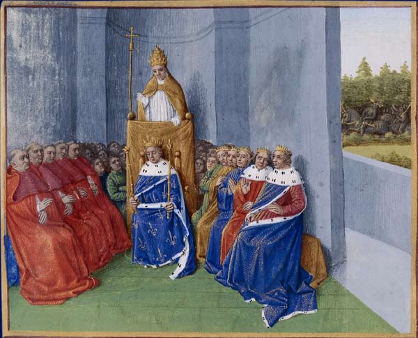 Urbain II prêchant la croisade. Grandes Chroniques de France, par Jean Fouquet, Tours, BnF.