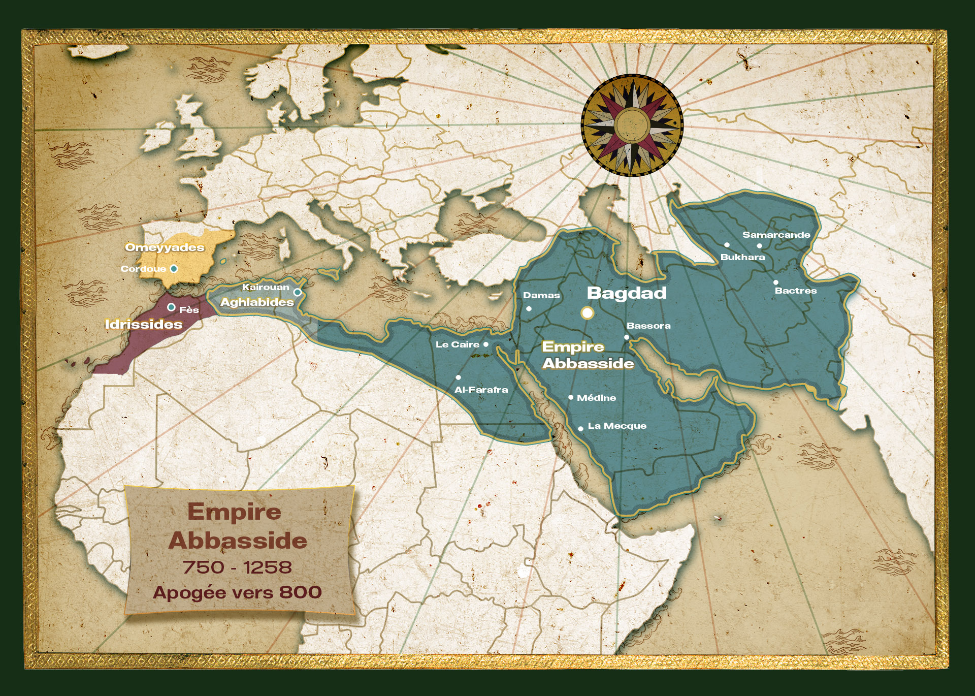Carte de l'Empire Abbasside